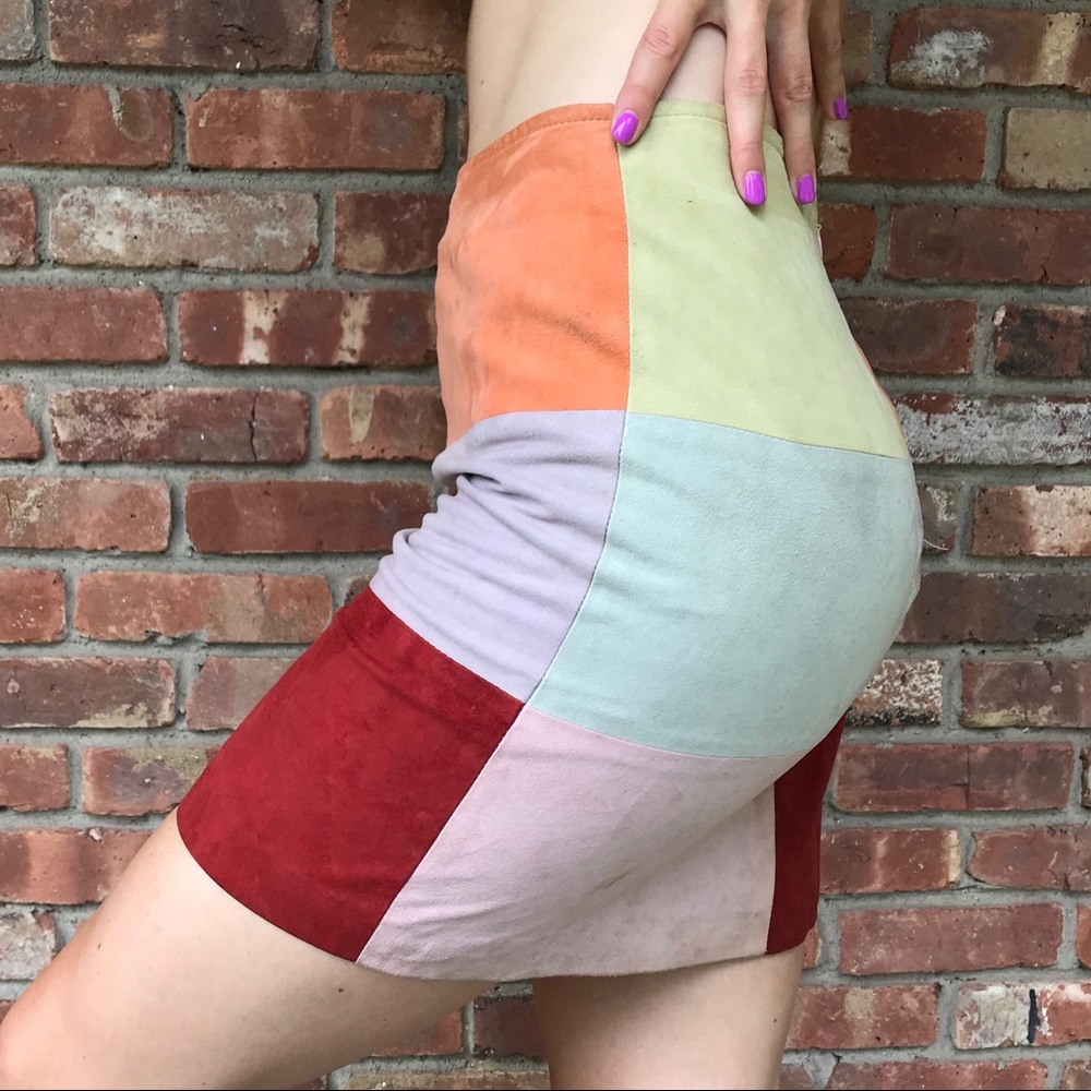 Genuine Suede Vintage 70s Mini Skirt